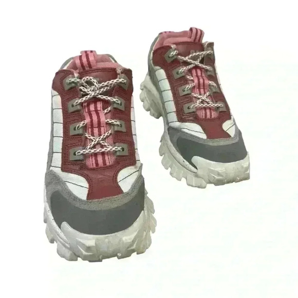 Caterpillar Intruder Chunky Steel toes Sneakers In Pink And Gray EU 40 Pre loved - Picture 3 of 14